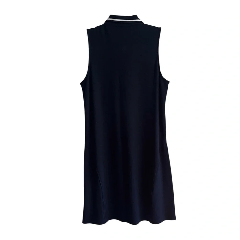 Michael Kors Navy Sleeveless Polo Dress with Gold Buttons Size M